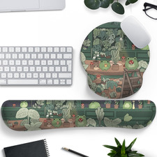Cute Frog Mouse Pad with Wrist Rest Kawaii Green Decor Pain Relief Mat, Ergonomi picture