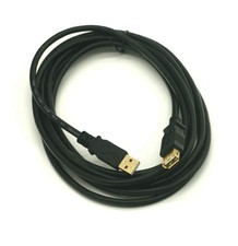 USB 2.0 Extension Cable Black 10ft A-Male to A-Female Premium 20 AWG Power picture