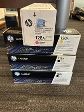 4-Pack New Sealed Genuine HP 128A Black (2) / Yellow / Magenta Toner Set OEM picture