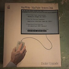 Vintage Apple MacWrite MacPaint System Dealer Upgrade  BOOK ONLY UNTESTED picture