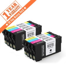 T812XL Black & 812 Color Ink Cartridges For Epson Workforce Pro WF-7820 WF-7310 picture