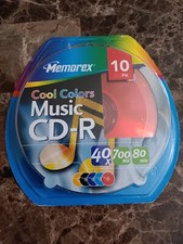 Lot Of 2 Memorex Cool Colors CD-R 10pk 40X 700 MB 80 MIN- One New  One Open Box  picture