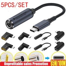 5PCS 100W/65W Laptop Charger Converter USB Type C Power Charging Cable Adapter picture