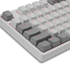 Keycaps PBT Backlit Cherry MX Keyset Shine through OEM Profile | White and Gray picture