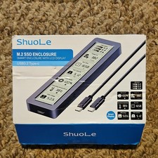 ShuoLe TP26-P-10G M.2 SSD Enclosure LCD Display USB 3.2 Type-C Aluminum Black picture