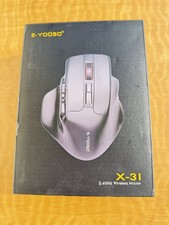 E-YOOSO X-31 Wireless Mouse Ergo Large 4800 DPI 6 Button Black Open Box picture