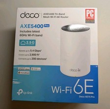 1-pack TP-Link Deco XE75 Pro AXE5400 Tri-Band Mesh Wi-Fi 6E Router, White picture