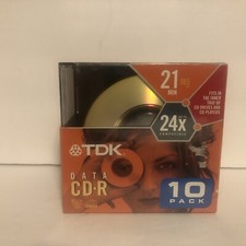 TDK Data CD-R Disc 21 Min CD-RW Digital Cameras MP3 Computers 10-Pk New picture