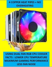 Heatsink CPU Cooler RGB DUAL FAN Intel LGA 1366 1700 1200 1851 AMD AM3 AM4 AM5 + picture