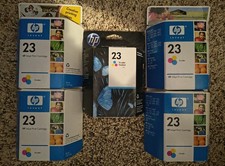 LOT of HP 23 Tri-Color Genuine Ink Cartridges, SEALED, Expired, SOLD AS IS ( 5 ) picture
