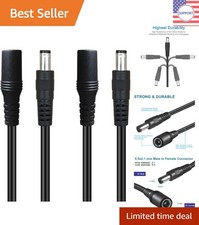 3ft DC Power Extension Cable 2-Pack for 12V Devices - Safe & Durable picture