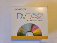 Memorex 10 PK / PAQ DVD+RW 4X/ 4.7GB/GO/120 Min New Pack picture