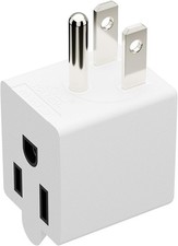 90 Degree Adapter Right Angled Downward Angled USA 3-Prong Male-Female Adapter,9 picture