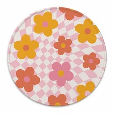 Retro Flower Distorted Pink White Mouse Pad, 7.9x7.9 Inch picture