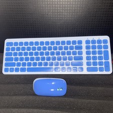 Cimetech KF-10+TM002 Light Blue 2.4 Ghz Wireless Keyboard And Mouse Set picture