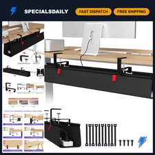 36-Inch No Drill Under Desk Cable Management Tray - Tidy Up Cords & Wires picture