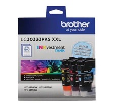 Brother LC30333PKS INKvestment Tank 3 Pack Color Printer Ink Cartridges Exp 2025 picture