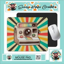 Mouse Pad Polaroid Camera Vintage Retro Sunburst Anti Slip Back Easy Clean picture