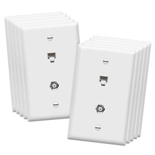 10-Pack White Combination Wall Plate Coaxial TV Cable RJ11 Telephone ENERLITE picture