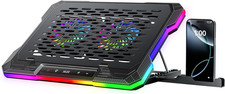 2 Detachable Fans RGB Gaming Laptop Cooling Pad, Rapid Cooling picture