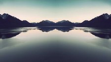 Landscape photography water nature lake reflection Custom Gaming Mat Desk picture