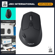 Multi-Device Wireless Mouse, Full Size Ergonomic Design, Bluetooth & USB, Black picture