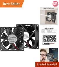 Moisture-Proof 80mm Fan 2-Pack: Efficient Cooling for Industrial & DIY Projects picture