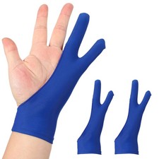 2Pcs, Artist Drawing Glove m Size Two Fingers Graphics Painting Glove Blue picture