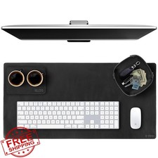 ELIZO Leather Desk Pad Real Leather Desk Mat Thick (3mm) Double Layer (32x16)... picture