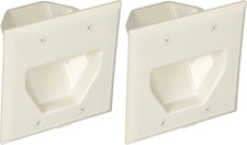 Datacomm 450002WH-2 2 Gang Recessed Low Voltage Cable Plate- 2 Pack picture