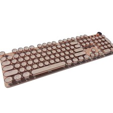 EWEADN V20 Punk Typewriter Mechanical Gaming Keyboard Retro Rose Gold Round picture