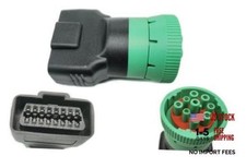 Type 2 Green 9pin J1939 to OBD2 16pin J1962 Female Adapter picture