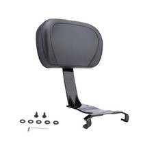 Black Motorcycle Passenger Backrest - Rear Back Rest Pad with Mount Kit - Black picture