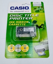 Genuine Casio Disc Title Printer Ink Ribbon Cassette Cartridge Silver TR-18RD-s picture