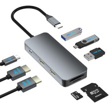 Docking Station Dual Monitor for Dell/HP/Lenovo/Mac Laptop, USB C Laptop Gray picture
