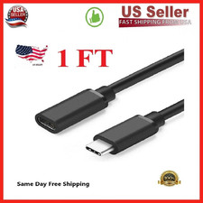 1/3/6 Feet Type C USB 3.1 Male to USB-C Female Extension Data Cable Cord Black picture