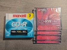 Lot Of CD-R & CD-RW media Compact Discs Black CDs Maxell & TDK, 9 Total Discs picture