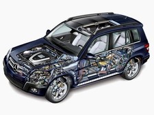 Cars mercedes benz glk klasse x204 suv cutaway Desk Mat Stitched picture