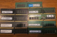 Lot of 9 - 16GB DDR4 PC4 Desktop Memory- Mixed Brands Mixed Speeds Hynix Crucial picture