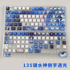 Genshin Impact Furina Keycaps PBT Dye-sub Anime 131 Keys for Cherry MX Keyboard picture