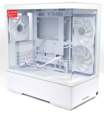 Lian Li CG237 White ATX Mid Tower Tempered Glass PC Case 3x 140mm Fans PowerSpec picture