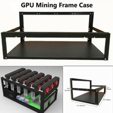 6/8 GPU For Crypto Coin Computer Steel Open Air Miner Mining Frame Rig Case Up picture