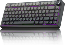 Teclado mecanico inalambrico 75 por ciento iluminacion RGB y perilla de control picture