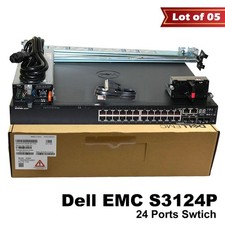 Lot of 5 Dell PowerSwitch S3124P 24-Ports 1GbE PoE+ L3 2x 10GbE Switch F8NYC picture