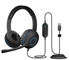 Cyber Acoustics AC 5008 USB Headset Padded Earcups Adjustable Microphone.....177 picture