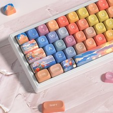 134 PCS Cute Sunset PBT Keycaps MOA Profile DyeSub Fits 100/75/65/60 Percent picture
