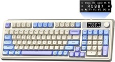 AULA S99 Pro 99-Key Tri-Mode RGB Membrane Keyboard Screen Knob Purple picture