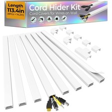 113.4in Cord Hider Kit, Covers L x 0.95in W x 0.55in H, White picture