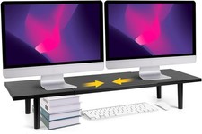 Ergonomic Dual Monitor Stand 32-40 Inch - Desktop Organizer for Tight Spaces picture