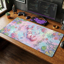 Pokemon Sylveon Pastel Desk Mat, Cute Kawaii Gaming Mouse Pad Desk Accessories picture